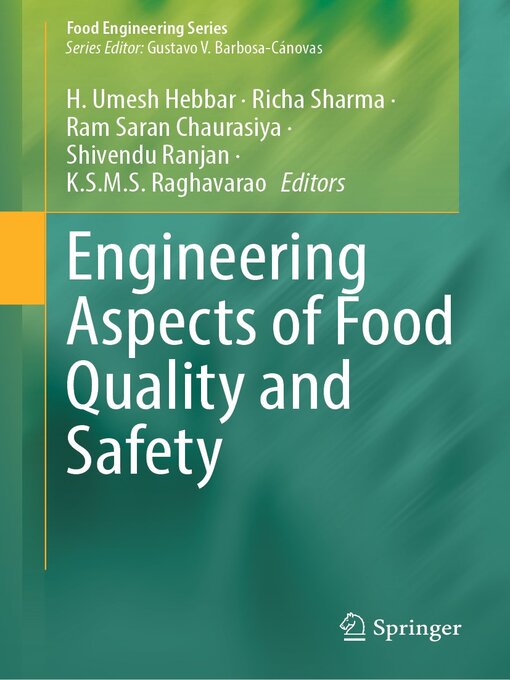 Title details for Engineering Aspects of Food Quality and Safety by H. Umesh Hebbar - Available